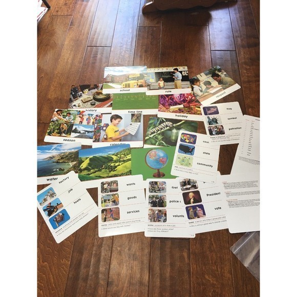 Harcourt Social‎ Studies: Vocab Picture Cards Kindergarten History 10”x 8”Cards - Picture 2 of 12